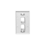 FACEPLATE, FLAT,1-GANG,2-PORT, 25PK, WH
