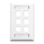 FACEPLATE, ID, 1-GANG, 6-PORT, WHITE