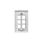 FACEPLATE, ID, 1-GANG, 6-PORT, WHITE