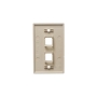 FACEPLATE, FLAT, 1-GANG, 2-PORT, IVORY