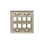 FACEPLATE, FLAT, 2-GANG, 8-PORT, IVORY