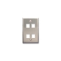 FACEPLATE, STAINLESS STEEL,1-GANG,4-PORT