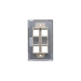 FACEPLATE, STAINLESS STEEL,1-GANG,4-PORT