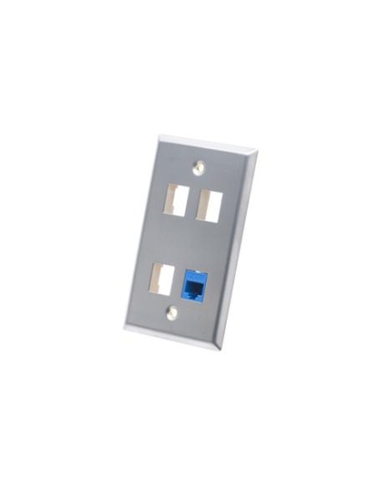 FACEPLATE, STAINLESS STEEL,1-GANG,4-PORT