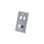 FACEPLATE, STAINLESS STEEL,1-GANG,4-PORT