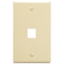 FACEPLATE, FLAT, 1-GANG, 1-PORT, ALMOND