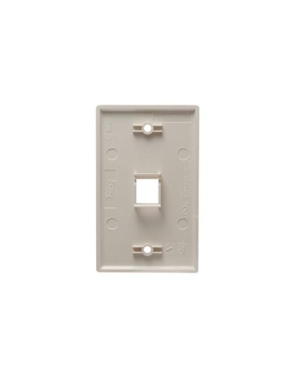 FACEPLATE, FLAT, 1-GANG, 1-PORT, ALMOND