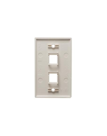FACEPLATE, FLAT, 1-GANG, 2-PORT, ALMOND