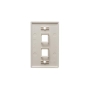 FACEPLATE, FLAT, 1-GANG, 2-PORT, ALMOND