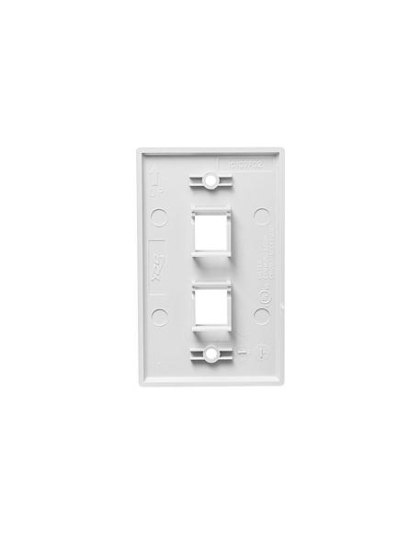 FACEPLATE, FLAT, 1-GANG, 2-PORT, WHITE