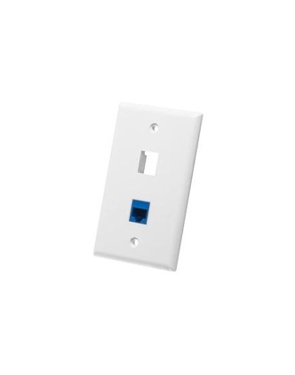 FACEPLATE, FLAT, 1-GANG, 2-PORT, WHITE