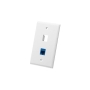 FACEPLATE, FLAT, 1-GANG, 2-PORT, WHITE