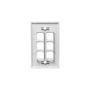 FACEPLATE, FLAT, 1-GANG, 6-PORT, WHITE