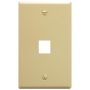 FACEPLATE, FLAT, 1-GANG, 1-PORT, IVORY