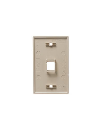 FACEPLATE, FLAT, 1-GANG, 1-PORT, IVORY