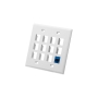 FACEPLATE, FLAT, 2-GANG, 12-PORT, WHITE