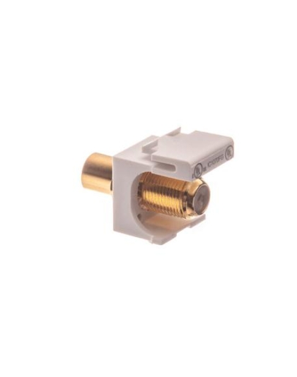 MODULE, F-TYPE, GOLD PLATED, 25 PK WHITE