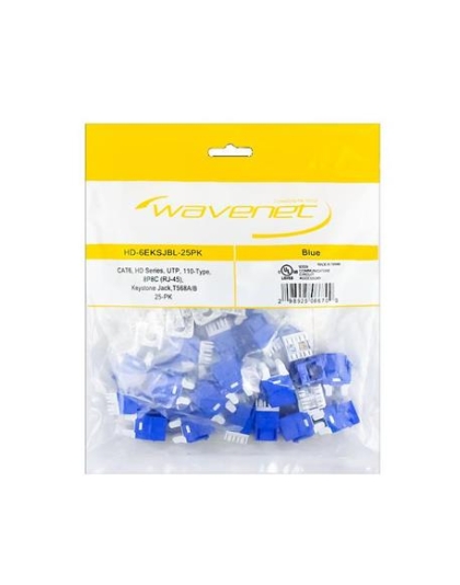 CAT6 HDJ SERIES JACK 25 PACK BLUE