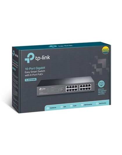 16-Port Gigabit Easy Smart Switch, 8 POE