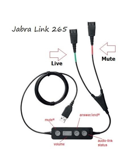 Jabra Link 265 USB to QD Training Cord