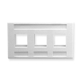 FACEPLATE, FURNITURE, 3-PORT, WHITE