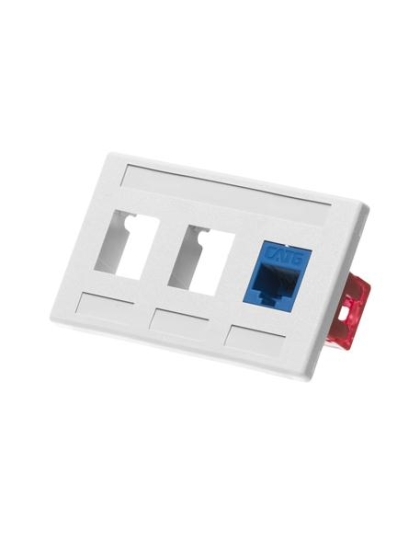 FACEPLATE, FURNITURE, 3-PORT, WHITE
