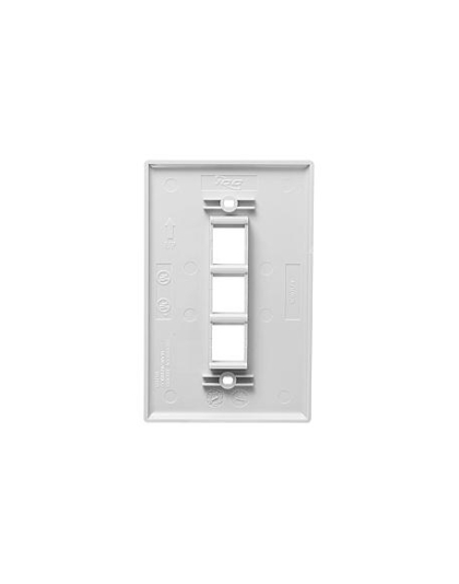 FACEPLATE, OVERSIZED, 3-PORT, WHITE