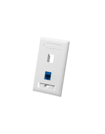 FACEPLATE, ID, 1-GANG, 2-PORT, WHITE