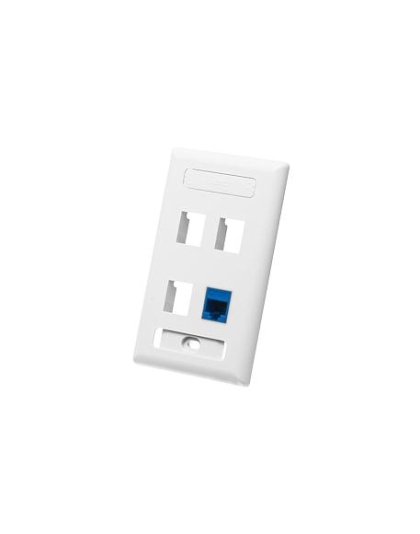 FACEPLATE, ID, 1-GANG, 4-PORT, WHITE
