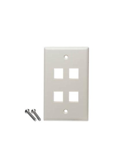 FACEPLATE, FLAT,1-GANG,4-PORT, 25PK, IV