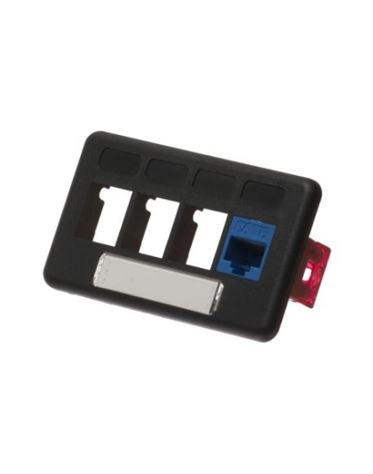 FACEPLATE, FURNITURE, TIA, 4-PORT, BLACK