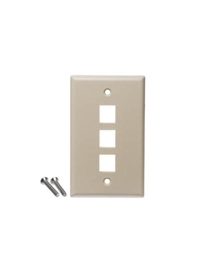 FACEPLATE, FLAT,1-GANG,3-PORT, 25PK, IV