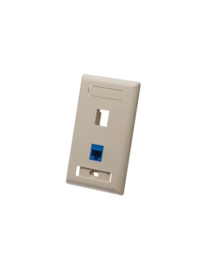 FACEPLATE, ID, 1-GANG, 2-PORT, IVORY