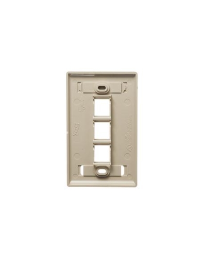 FACEPLATE, ID, 1-GANG, 3-PORT, IVORY