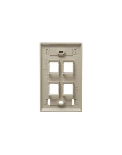 FACEPLATE, ID, 1-GANG, 4-PORT, IVORY