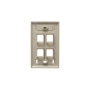 FACEPLATE, ID, 1-GANG, 4-PORT, IVORY