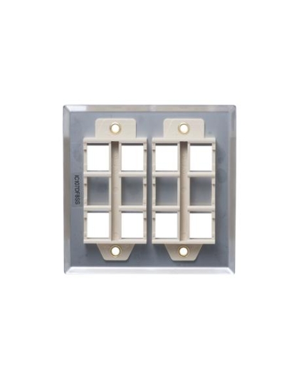 FACEPLATE, STAINLESS STEEL,2-GANG,8-PORT
