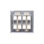 FACEPLATE, STAINLESS STEEL,2-GANG,8-PORT