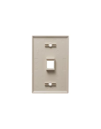 FACEPLATE, OVERSIZED, 1-PORT, ALMOND