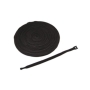 VELCRO CABLE TIE, 8", BLACK, 100PK