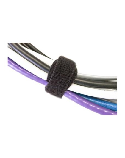 VELCRO CABLE TIE, 8", BLACK, 100PK
