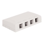 SURFACE MOUNT BOX, ELITE, 4-PORT, WHITE