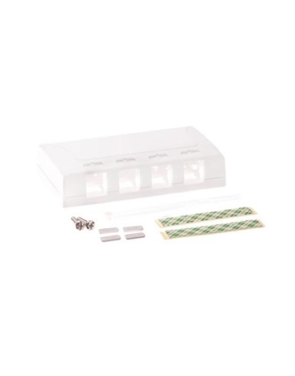 SURFACE MOUNT BOX, ELITE, 4-PORT, WHITE