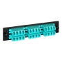 ADAPTER PANEL, 6-QUAD LC, 24F, AQUA, 10G