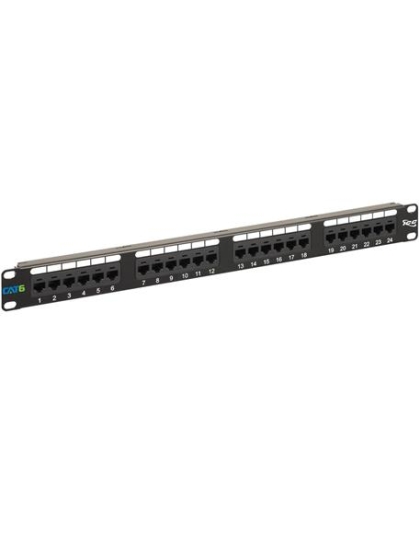 PATCH PANEL, CAT 6, 24-PORT, 1 RMS, 6 PK