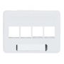 FACEPLATE, FURNITURE, NEMA, 4-PORT WHITE