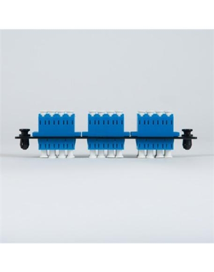 ADAPTER PANEL, 6 QUAD LC, 24F, BLUE, SM