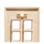 FACEPLATE, FLAT, 1-GANG, 6-PORT, ALMOND