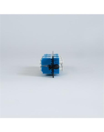 ADAPTER PANEL, 6 QUAD LC, 24F, BLUE, SM
