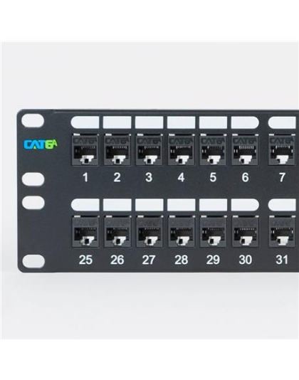 PATCH PANEL,CAT6A, FEED-THRU 48-P,2RMS